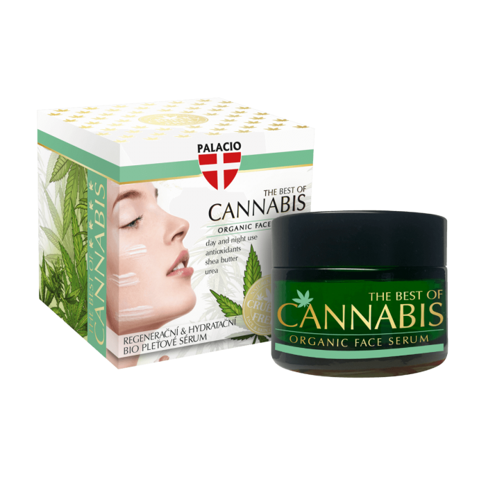 Serum facial orgánico de cannabis para la piel, Palacio 50 ml.