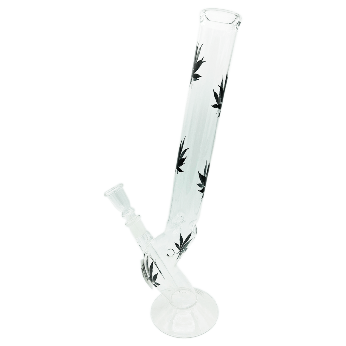 Bong Cristal Hojas Negras Marihuana 42 cm.