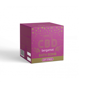 Bomba de baño CBD anti-estrés de Bergamota con 100 mg y 125 gramos de Cannaline.