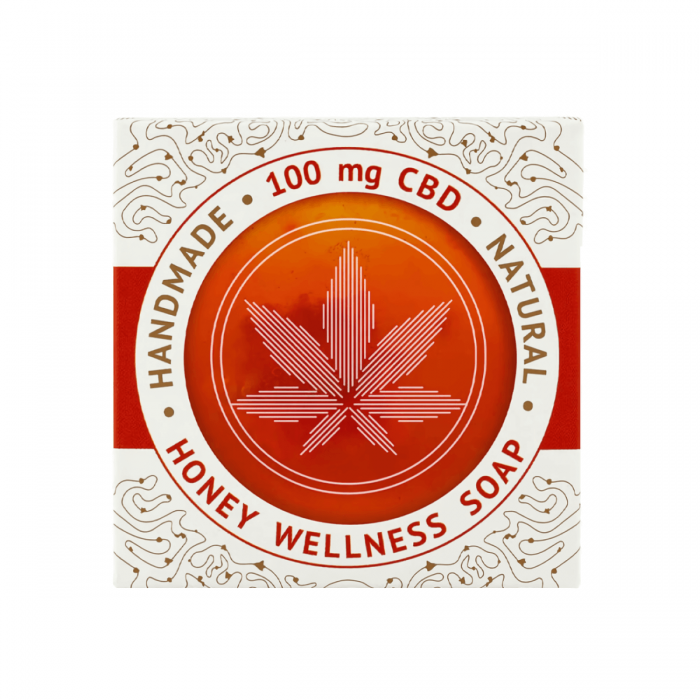 Jabón Artesanal con CBD de Cannaline Honey Wellness 100mg, caja.