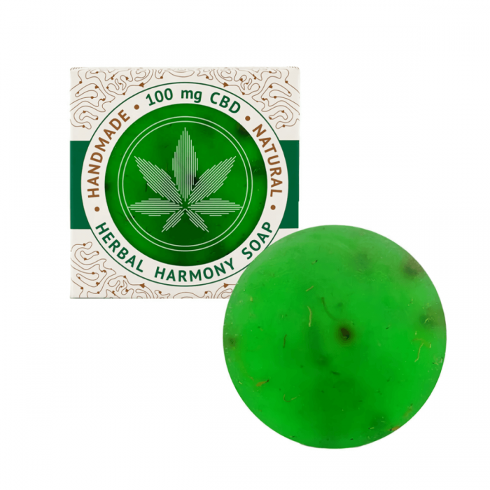 Jabón CBD artesanal para la piel con aroma Herbal Armony de Cannaline con 100mg.