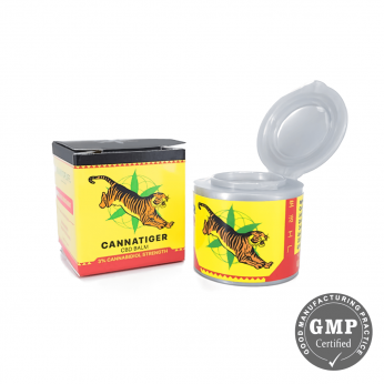 Bálsamo CBD Cannatiger con 150mg al 3% en envase de 5ml.