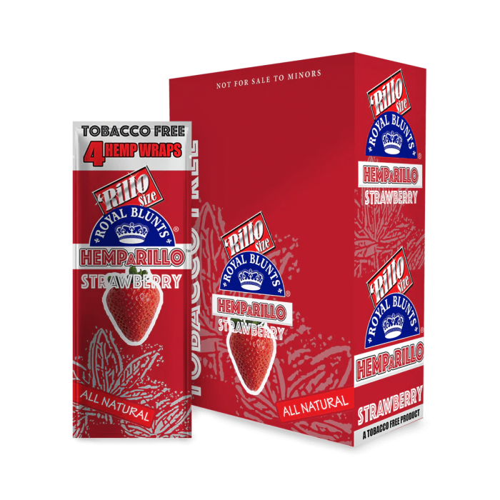Blunt Hemparillo - Papel de cáñamo natural de sabor. Fresa, caja.