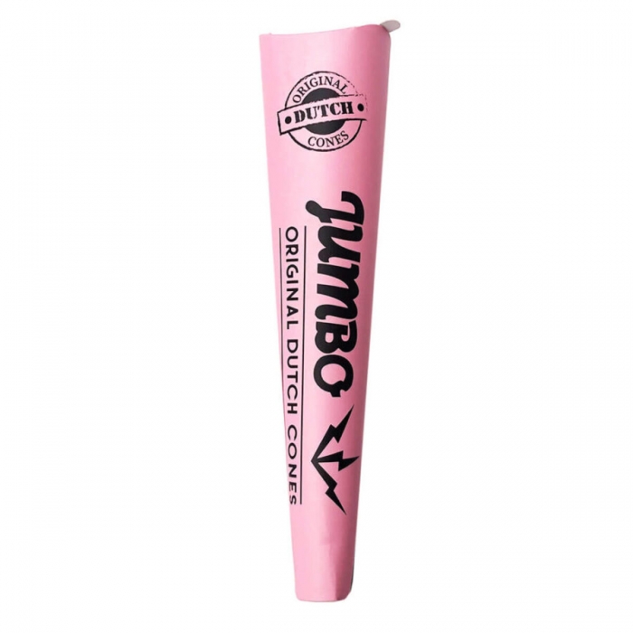 Conos King Size de la marca Jumbo, papel preliado de color rosa, 3u por pack., blister.