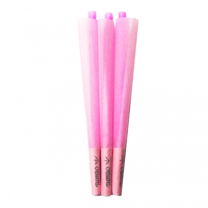 Conos King Size de la marca Jumbo, papel preliado de color rosa, 3 conos por pack.