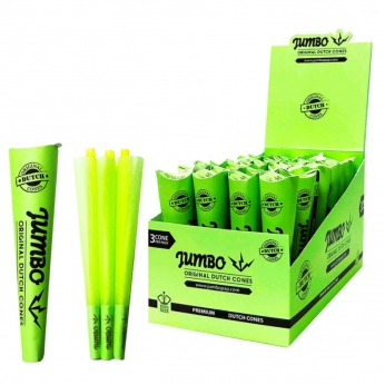 Conos King Size de la marca Jumbo, papel preliado de color verde, 3u por pack.