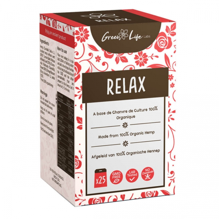 Té de Cáñamo Relax de Green Life con 30 gramos 25 sobres.