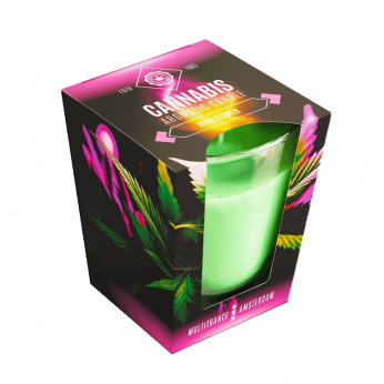 Vela aromática a Rosa de 90 gramos con cannabis.