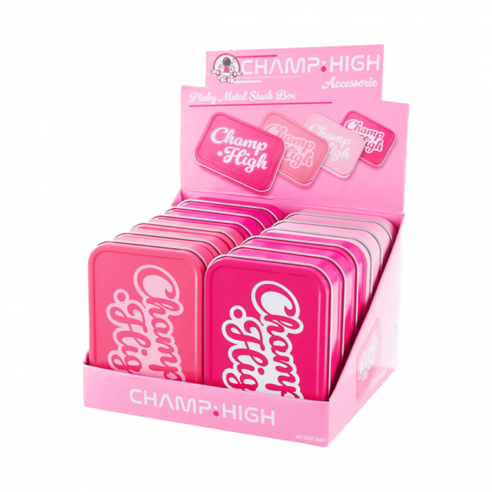 Caja metálica Champ High Pinky, expositor.