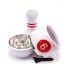 Grinder bolo polinizador con 3 partes, desmontado.