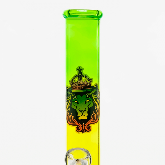 Bong de cristal Leon de 35 cm de altura, tubo de aspiración.