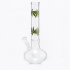 Bong de cristal con detalle de hojas verdes de 34cm.