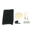 Kit de esnifar con funda de cuero y piedra.