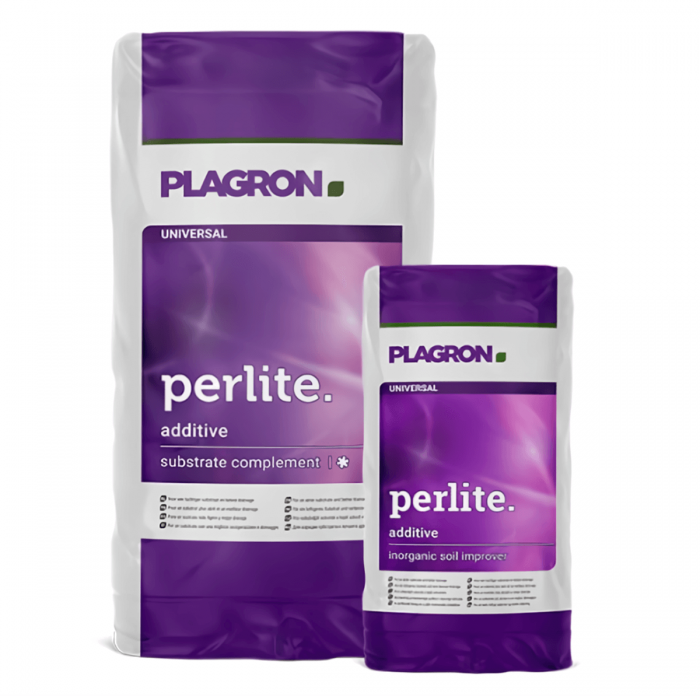 Sacos de perlita de la marca Plagron, diferentes formatos de 10 L y 60 L.