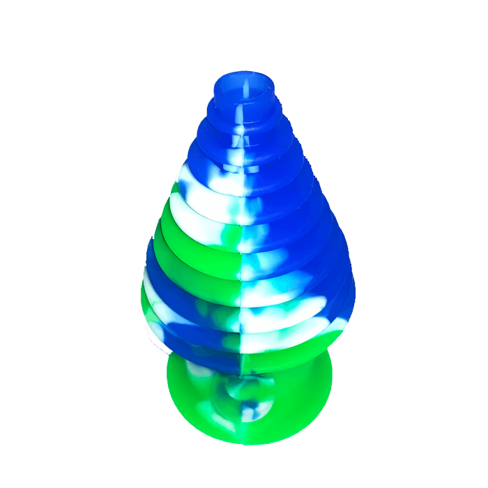 Boquilla de silicona para Bong, azul y verde.
