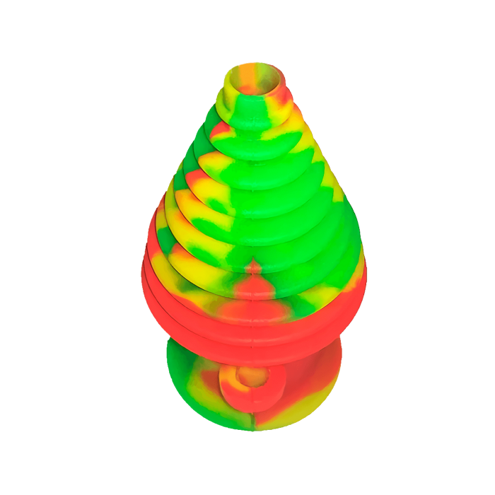 Boquilla de silicona para Bong, rojo y verde.