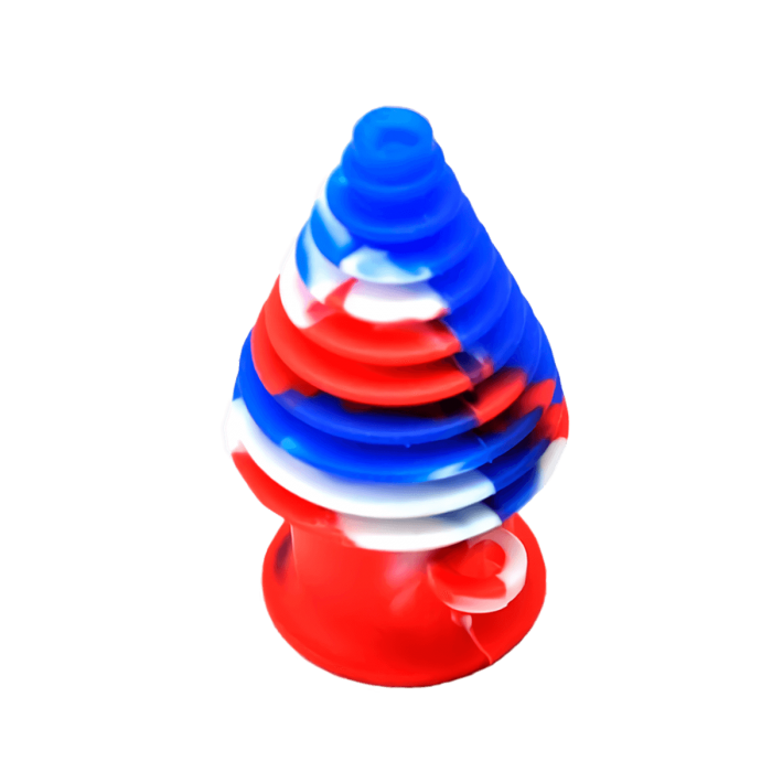 Boquilla de silicona para Bong, azul y rojo.