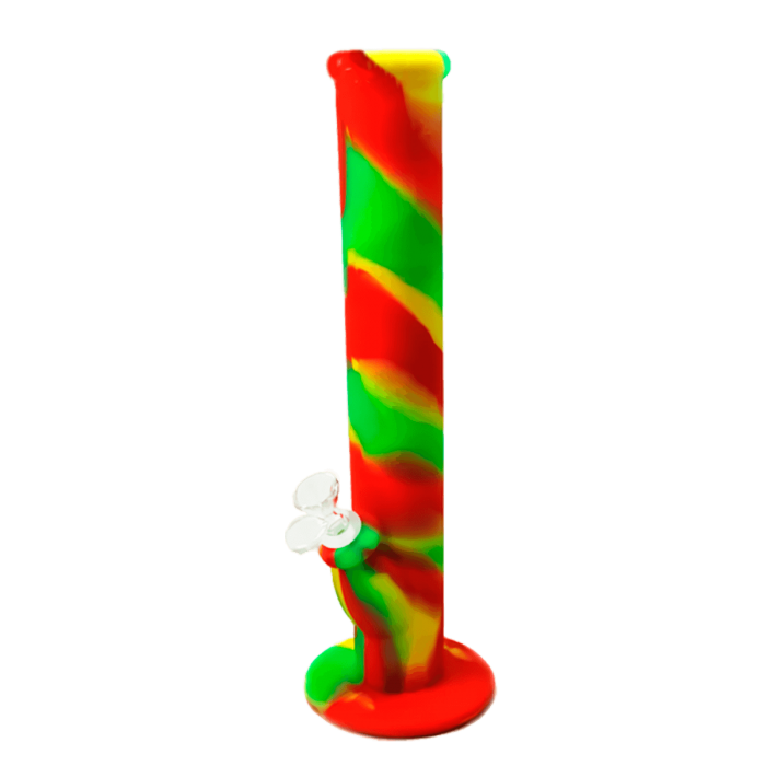 Bong de Silicona 36 cm para marihuana. Rojo y verde.