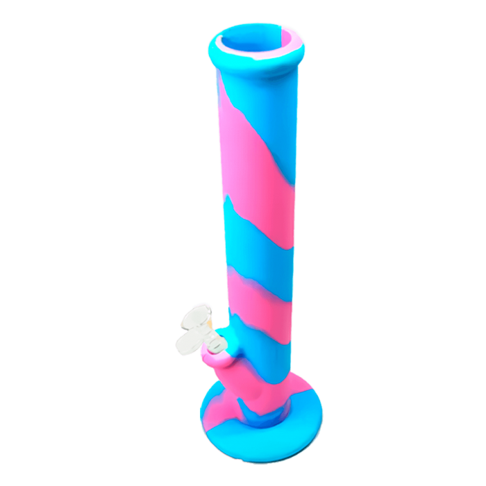 Bong de Silicona 36 cm para marihuana. Azul y Fucsia.