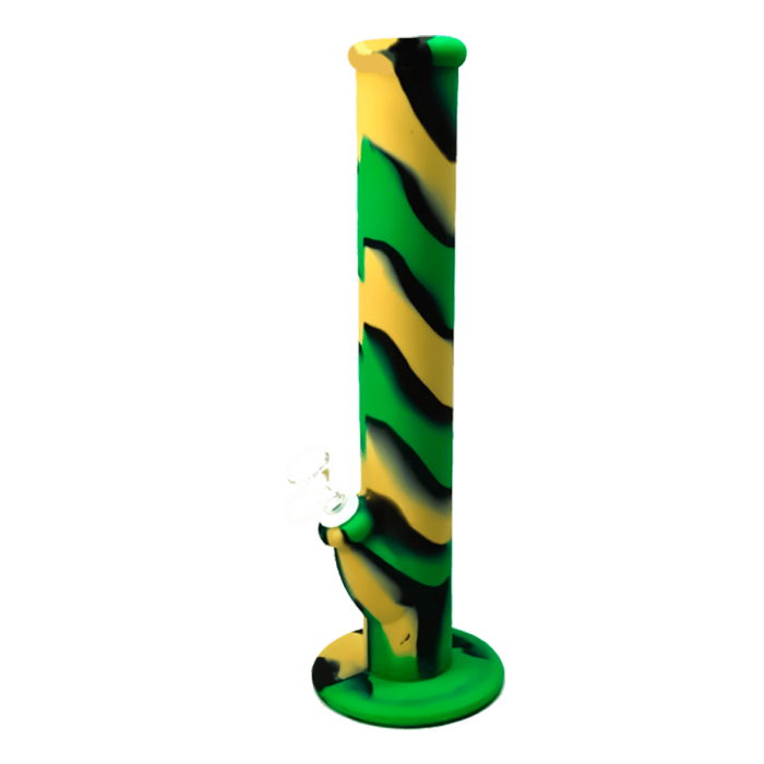 Bong de Silicona 36 cm para marihuana. Amarillo y verde.