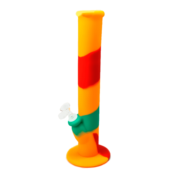 Bong de Silicona 36 cm para marihuana. Naranja y Rojo.