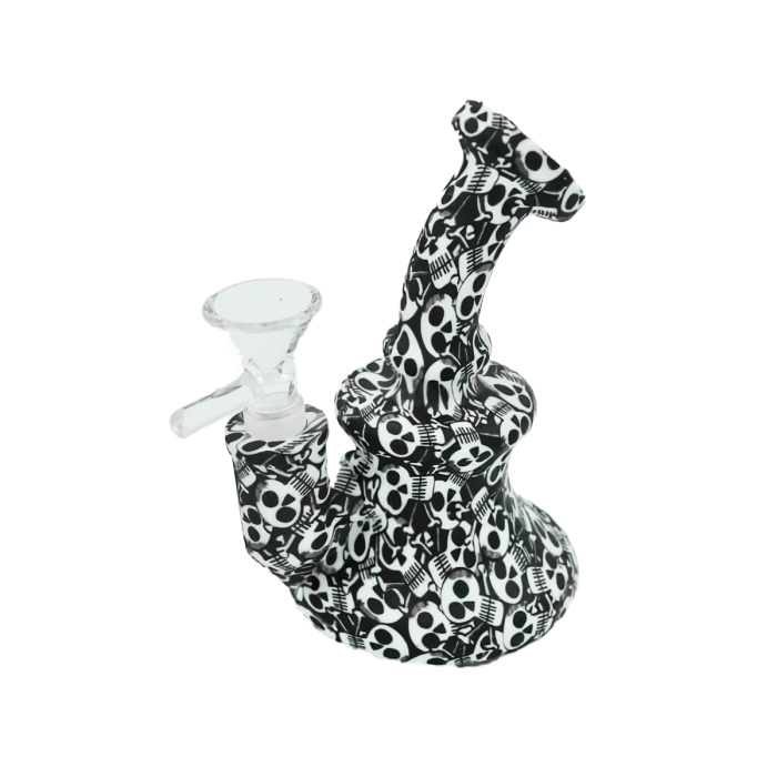 Pipa Bong de silicona con  percolador, calavera.