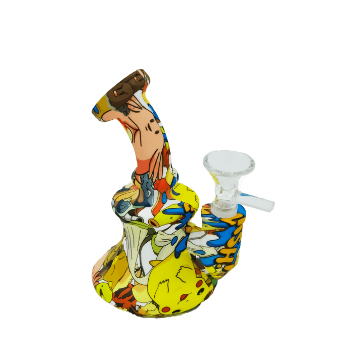 Pipa Bong de silicona con  percolador, pokemon.