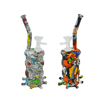 Bong de silicona contenedor con pajita para agua de 20cm, diferentes modelos.