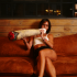 Cojín Porro Real Pillow 66cm, chica fumeta.