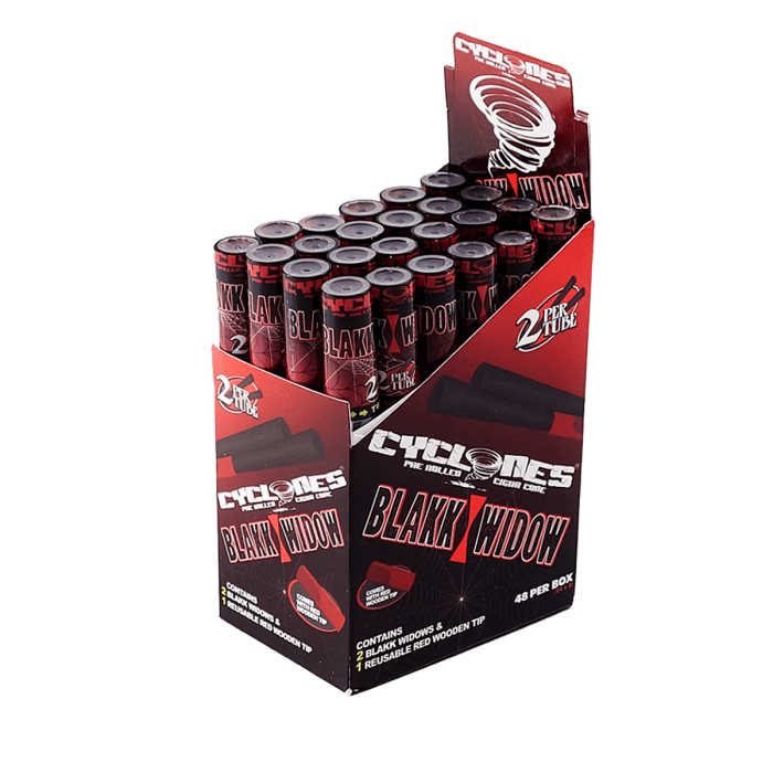 Cyclones Xtra X2 Blakk Widow, conos de papel negro, caja.