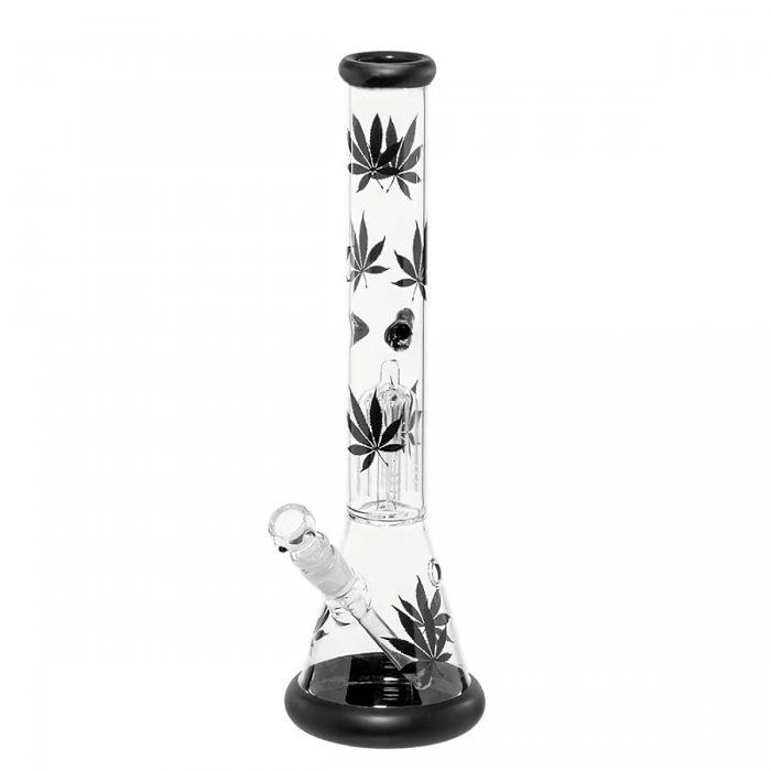 Bong Hojas Negras con percolador y altura de 41cm.