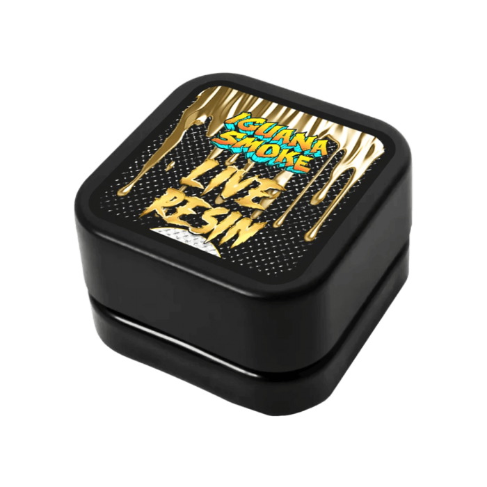 Resina al 84% de CBD Live Resin de Iguana Smoke, envase de 2 gramos.