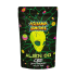 Flores CBD Alien OG envase de 2 gramos Iguana Smoke, olor terroso a queso.