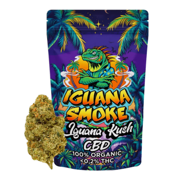 Flores CBD Iguana Kush de 2 gramos Iguana Smoke, olor a tierra dulce.