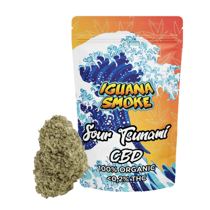 Flores CBD Sour Tsunami de Iguana Smoke.