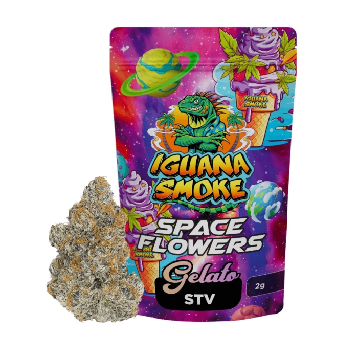 Flores CBD Gelato con Sativanol de Iguana Smoke 2 gramos.