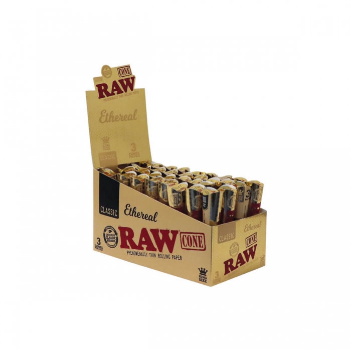 Conos RAW Ethereal King Size, caja de 32 unidades.