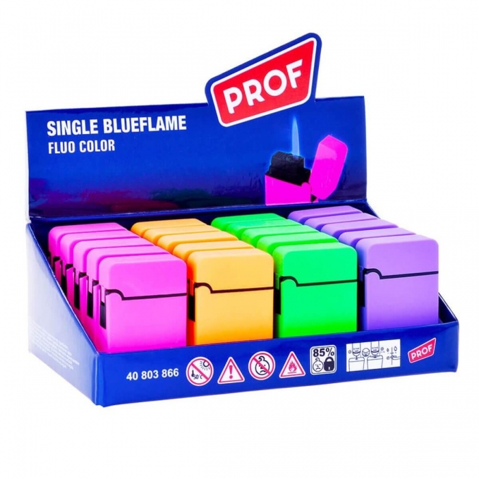 Mechero de soplete antiviento con llama azul, caja.