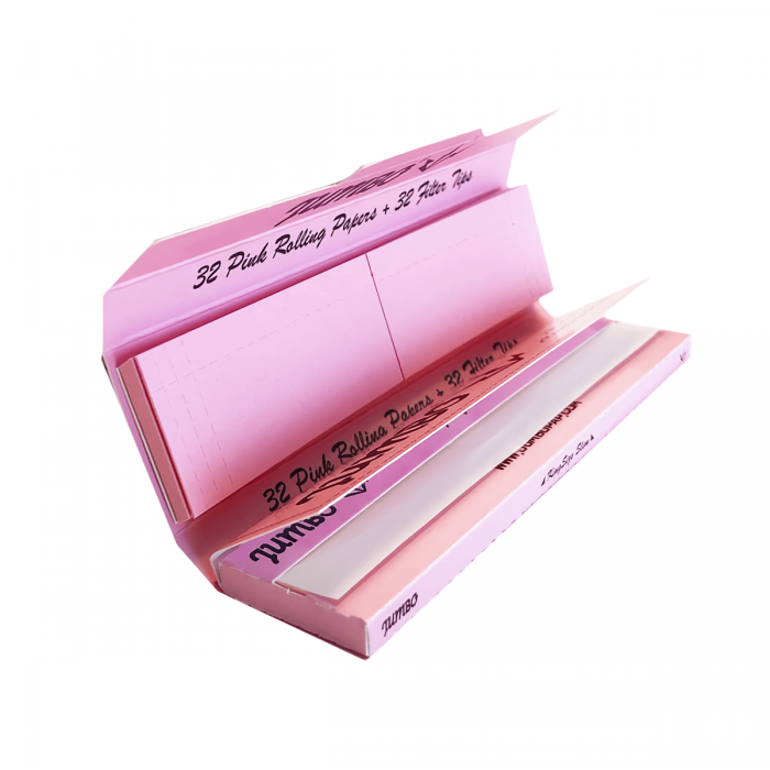 Papel con filtros Jumbo King Size Rosa, librillo de 32u.