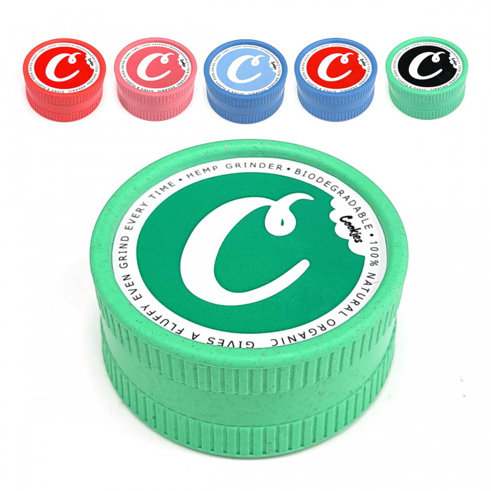 Grinder Hemp Biodegradable de 2 partes para marihuana, diferentes colores.