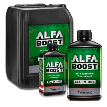 Fertilizante Alfa Boost All in One, diferentes formatos.