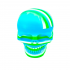 Bote calavera de silicona con 500 ml de capacidad, azul.