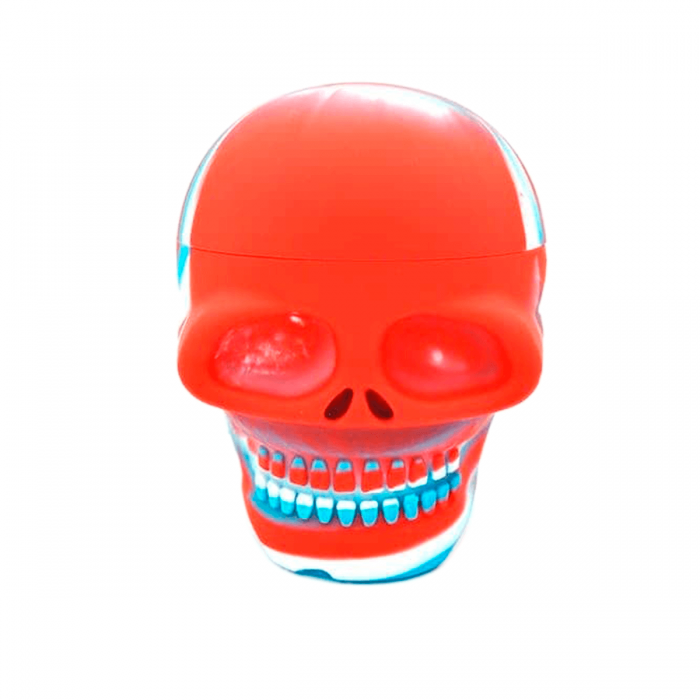 Bote calavera de silicona con 500 ml de capacidad, rojo.