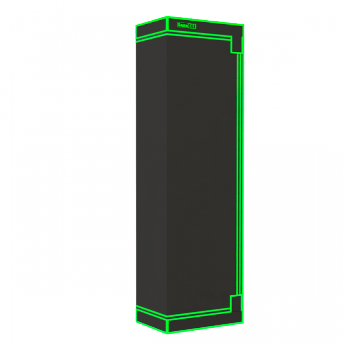 Invernadero Dark Box Propagator Tower 60x40x200 cm para cultivo de esquejes y germinación, cerrado perfil izquierdo.