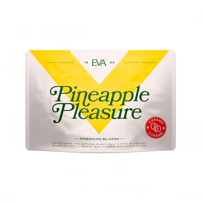 Flores CBD Pineapple Pleasure de EVA, envase de 3 gramos.
