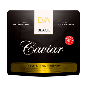 Flores CBD Black Caviar de EVA, envase de 25 gramos.