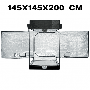Armario Cultibox Open 145x145x200 cm, abierto.