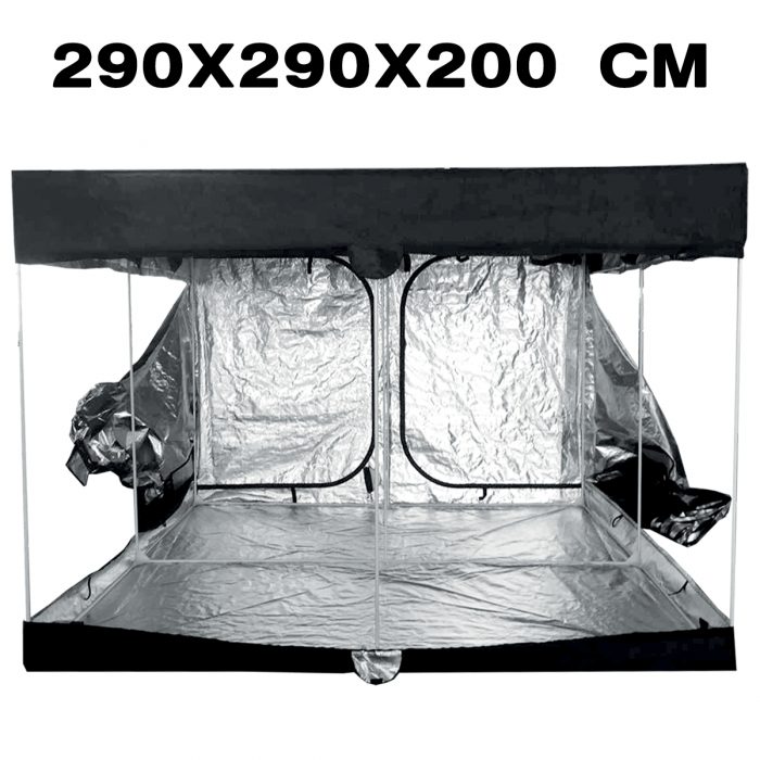 Armario Cultibox Open XL 290x290x200 cm, abierto.