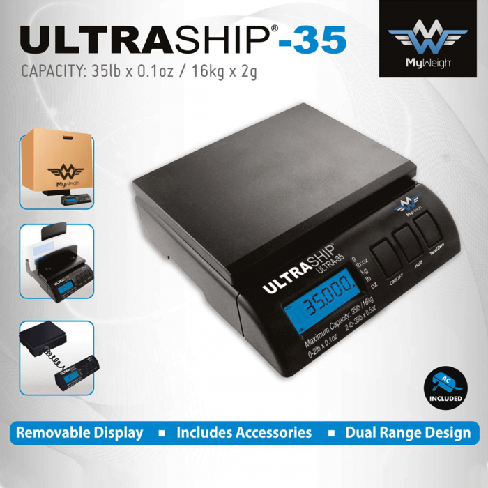 Báscula Ultraship 35 de My Weigh, caja.