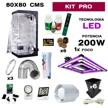 kit de armario led 200w de 80x80 profesional